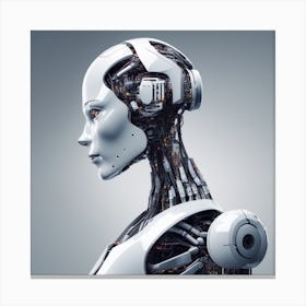 Portrait Of A Female Robot Canvas Print