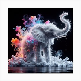 Elephant In Water 1 Canvas Print