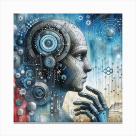 Robot Head Canvas Print