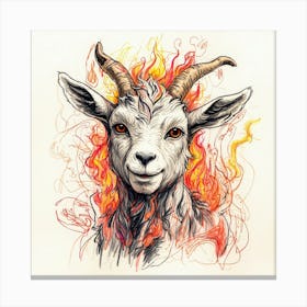 Goat In Flames 35 Canvas Print