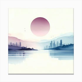 Watercolor Cityscape 3 Canvas Print