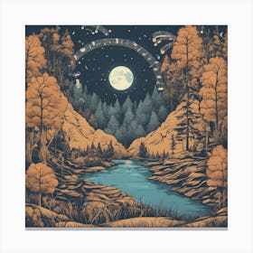 Moonlight River Canvas Print