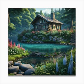 Cabin In The Woods 1 Canvas Print