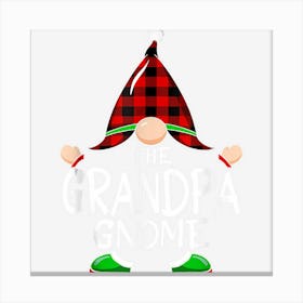 Gnome Family Christmas Red Plaid Pajama Shirt Canvas Print