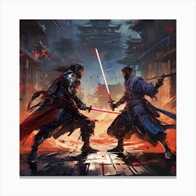 Samurai fight Canvas Print