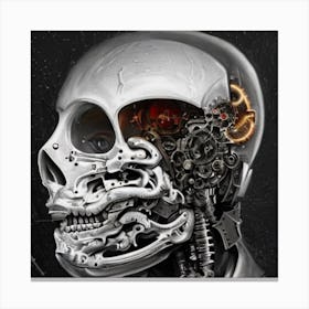 Neuro mechanical Skull Canvas Print