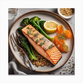 553974 Baked Salmon Fillet With A Perfectly Crispy Skin A Xl 1024 V1 0 Canvas Print