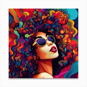 Afro Girl With Sunglasses 2 Canvas Print