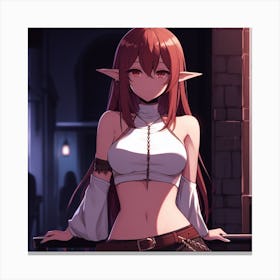 red head elf woman Canvas Print