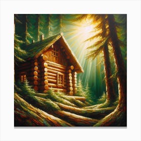 Cabin In The Woods 3 Canvas Print