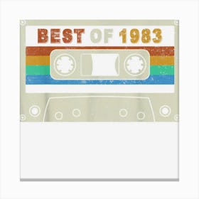 Best Of 1983 40th Birthday Gifts Cassette Tape Canvas Print