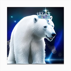 Polar Bear With A Crown 3 Canvas Print