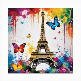 Paris With Butterflies 150 Canvas Print