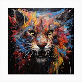 Abstract Fierce Lion Puma Canvas Print
