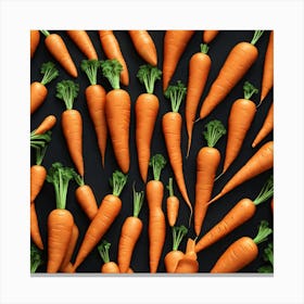 Carrots On Black Background 9 Canvas Print