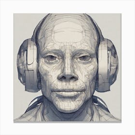 Man With Headphones Canvas Print