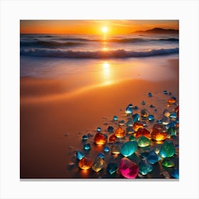 Colorful Stones On The Beach Canvas Print