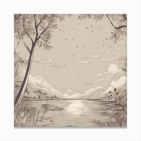 Landscape Drawing Canvas Print