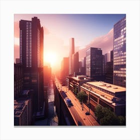 Sunset In The City Canvas Print