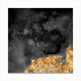 100 Nebulas in Space with Stars Abstract in Black and Gold n.063 Canvas Print