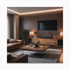 Modern Living Room from another angle Canvas Print