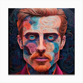 Man With A Colorful Face Canvas Print