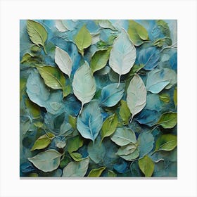 Fan of green-blue transparent leaves Canvas Print