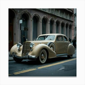 Classic Car On A City Street Canvas Print