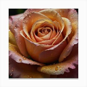 Rose With Water Droplets Canvas Print