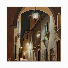 Alleyway At Night Canvas Print