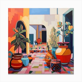 Moroccan Pots And Archways Canvas Print