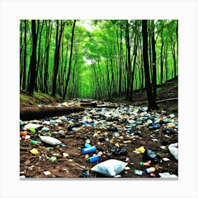 Trash In The Forest 12 Canvas Print