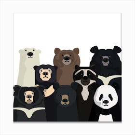 Bear Family Portrait Canvas Print