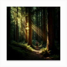 Person In The Forest Canvas Print