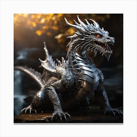 Silvery dragon Canvas Print