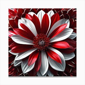 Red And White Flower Canvas Print