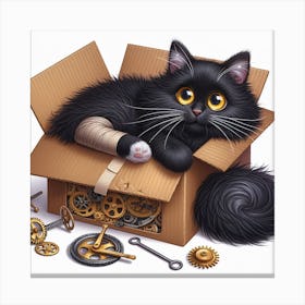 Cat In A Box 2 Canvas Print