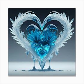 Heart silhouette in the shape of a melting ice sculpture 18 Canvas Print
