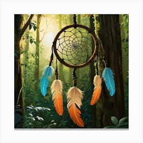 Dream Catcher In The Forest 2 Canvas Print