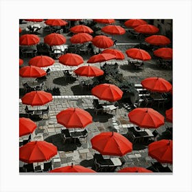 Default Red Umbrellas In Italy Art 1 Canvas Print