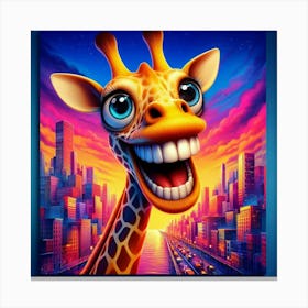 Cartoon Giraffe Canvas Print