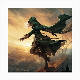 Green Cloak Canvas Print