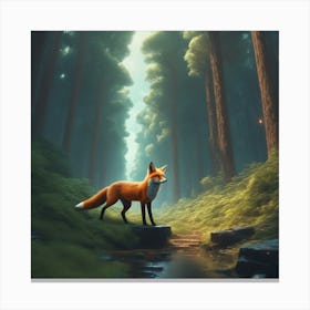 Fox In The Forest 75 Canvas Print