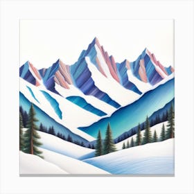 Snowy Mountains Canvas Print