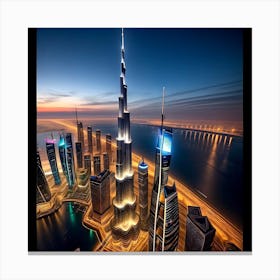 Dubai At Night Canvas Print