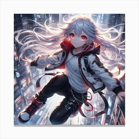 Anime Girl In The City Canvas Print