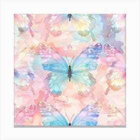 Watercolor Butterflies Seamless Pattern Canvas Print