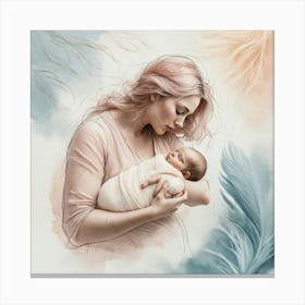 Mother And Baby Canvas Print