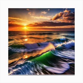 Sunset Over The Ocean 117 Canvas Print