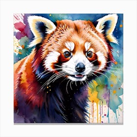 Red Panda Painting Canvas Print